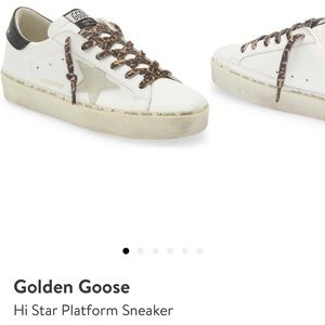 Golden Goose Hi Star Platform Sneaker Size 9/39EU White/Ice/Black